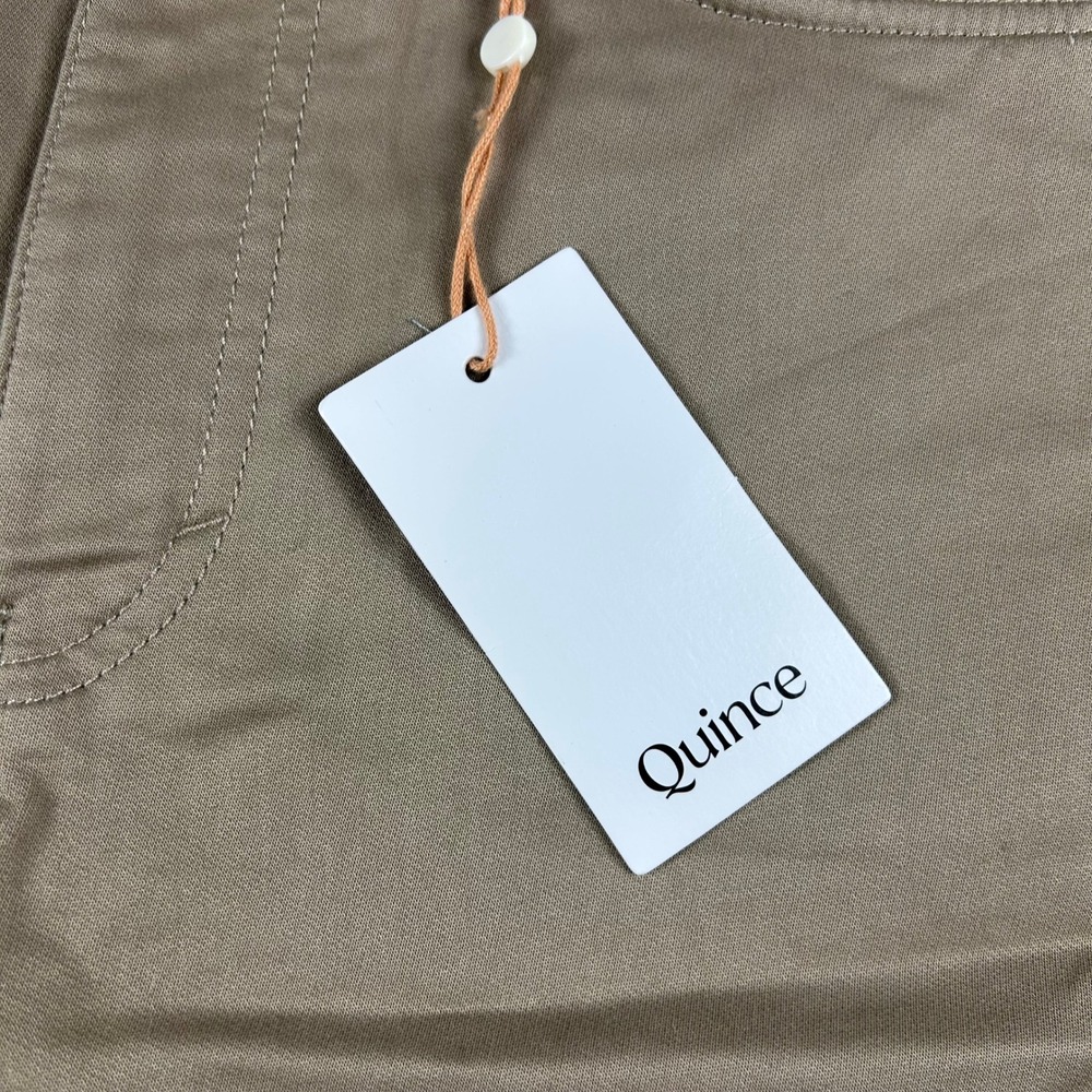 Quince 5-Pocket Chino Pants Mens 32x34 Khaki Tan Stretch Cotton Twill Straight - Picture 3 of 9